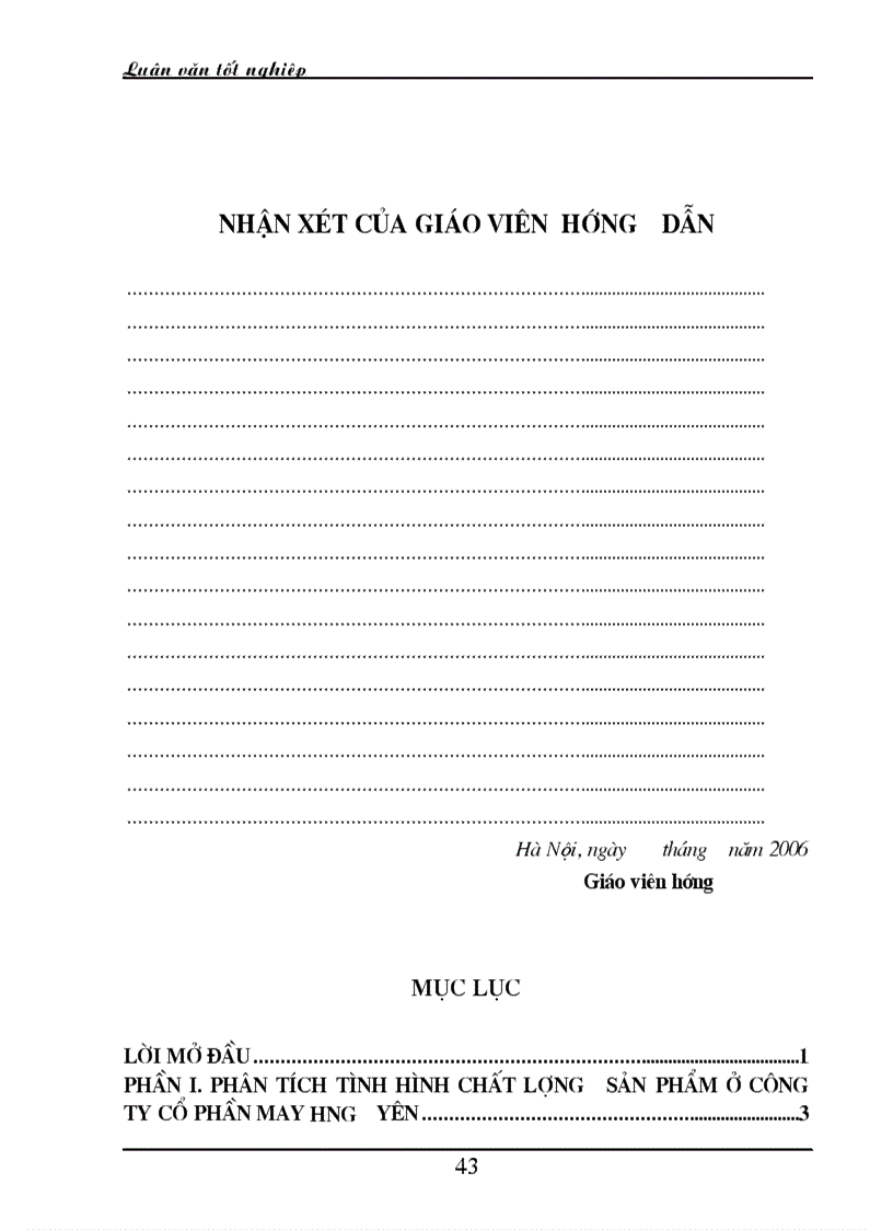 image for page Quản lý chất lượng sản phẩm ở Công ty cổ phần May Hưng Yên và một số giải pháp góp phần nâng cao chất lượng sản phẩm