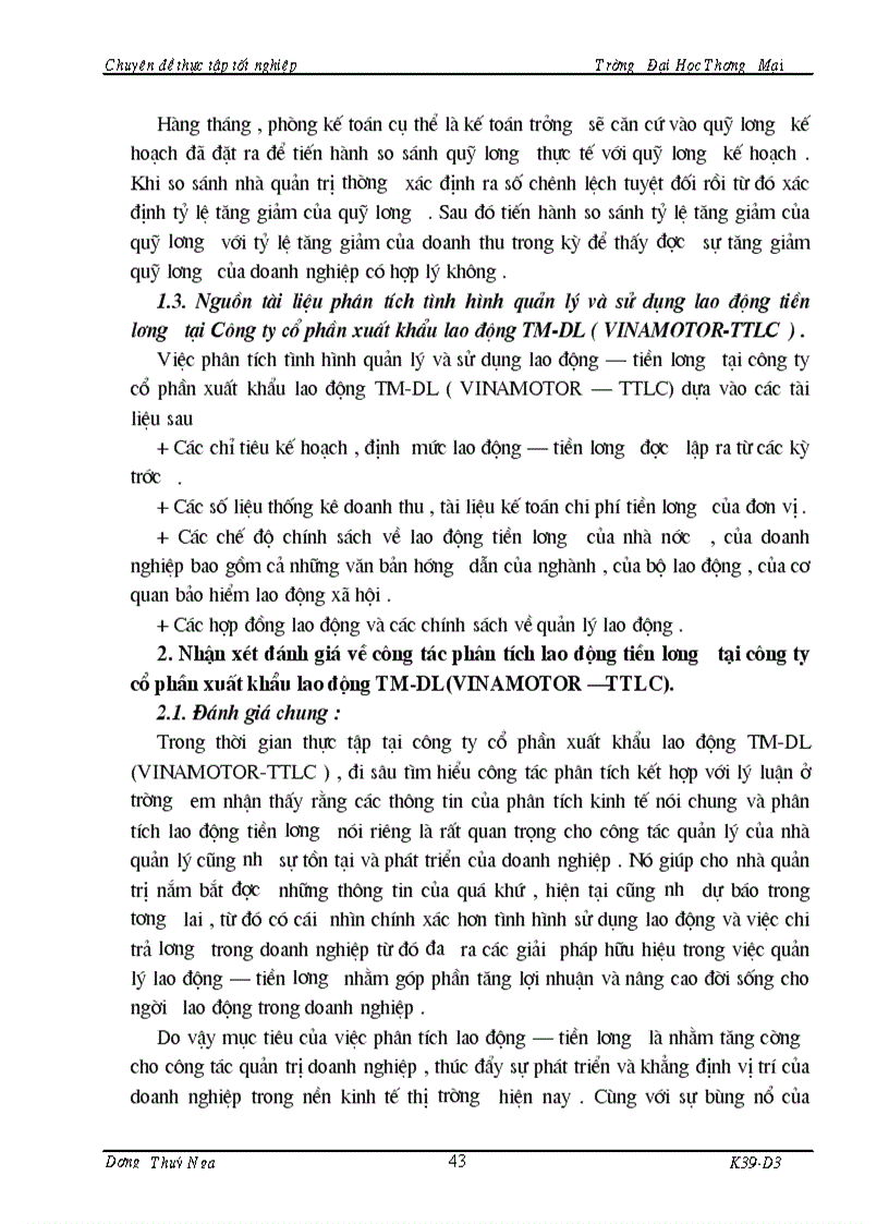 image for page Nội dung và phương pháp phân tích lao động tiền lương tại công ty cổ phần xuất khẩu lao động thương mại và du lịch VINAMOTOR TTLC