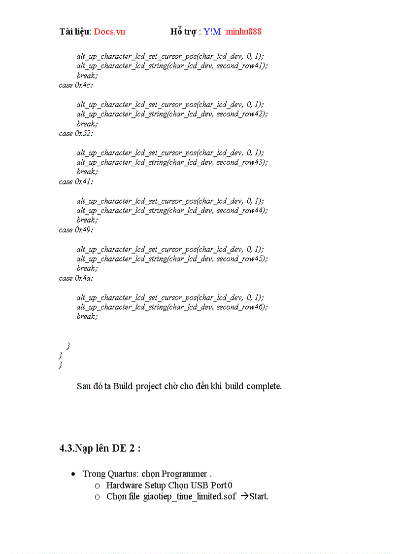 image for page Tìm hiểu về DE 2 Lập trình giao tiếp bàn phím hiển thị lên màn hình LCD
