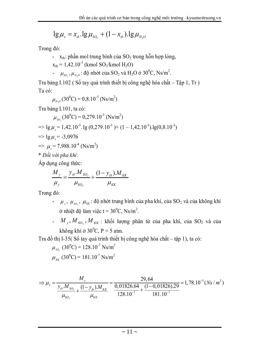 image for page Xử lý SO2 bằng phương pháp hấp thụ với dung môi là nước