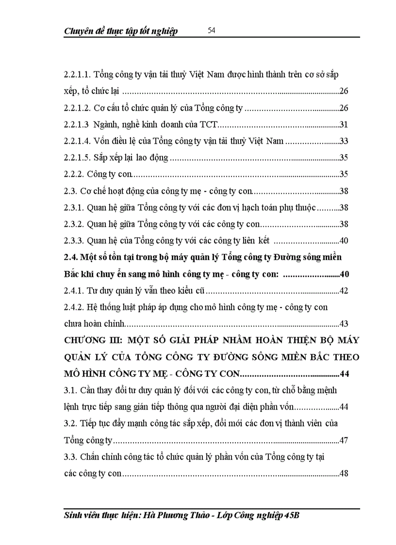 image for page Hoàn thiện bộ máy quản lý của tổng công ty đường sông miền bắc theo mô hình công ty mẹ công ty con