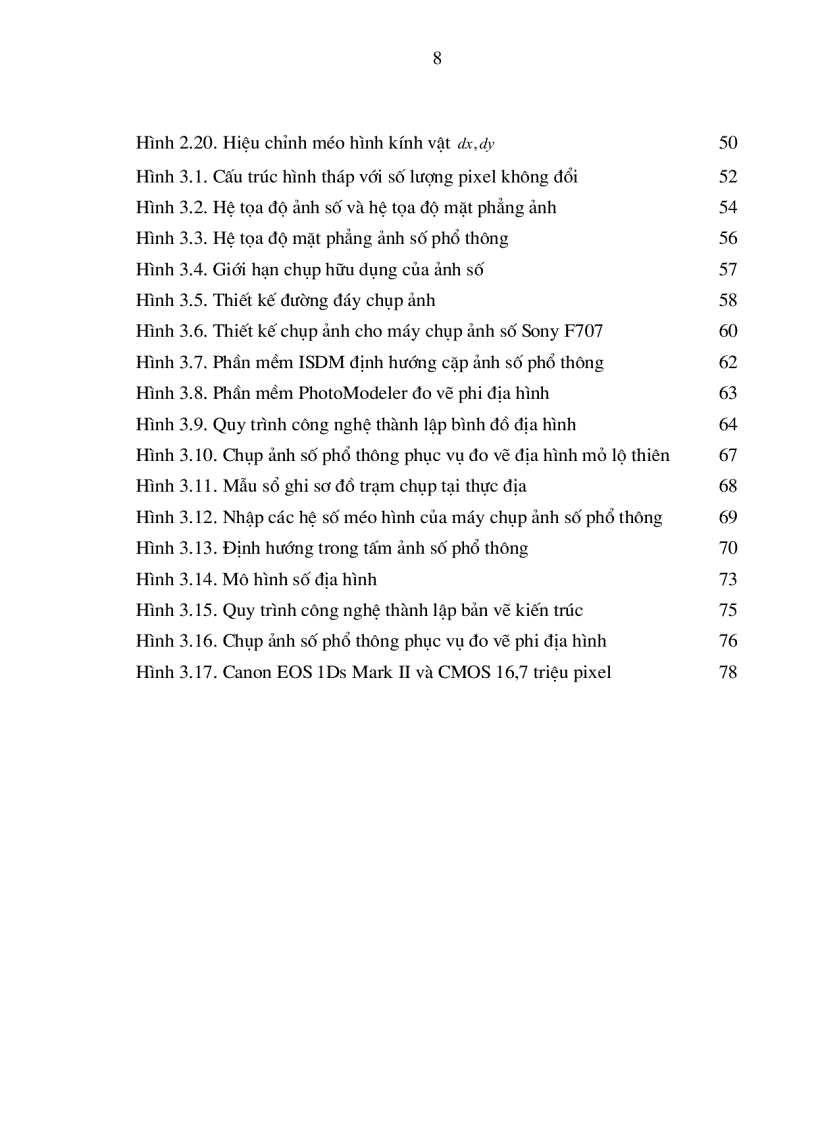 image for page Công nghệ đo ảnh trên cơ sở ảnh chụp từ máy chụp ảnh số phổ thông