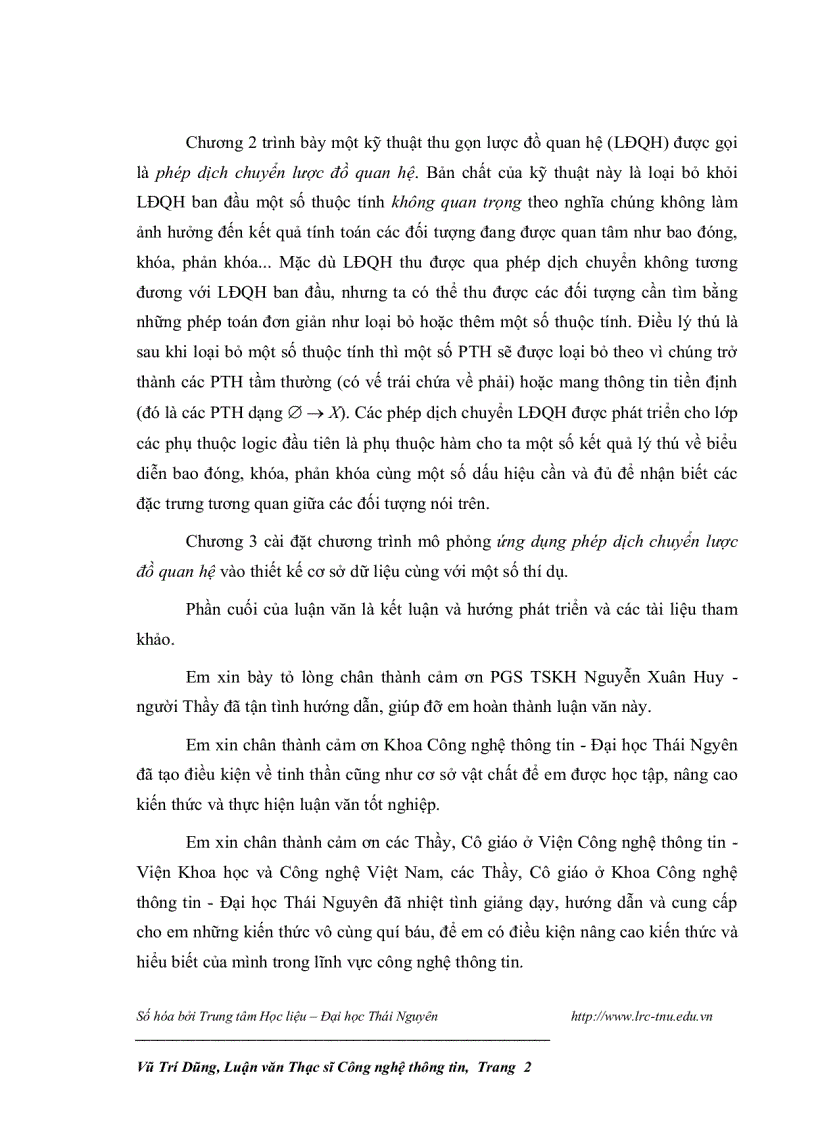 image for page Ứng dụng phép dịch chuyển lược đồ quan hệ trong cơ sở dữ liệu