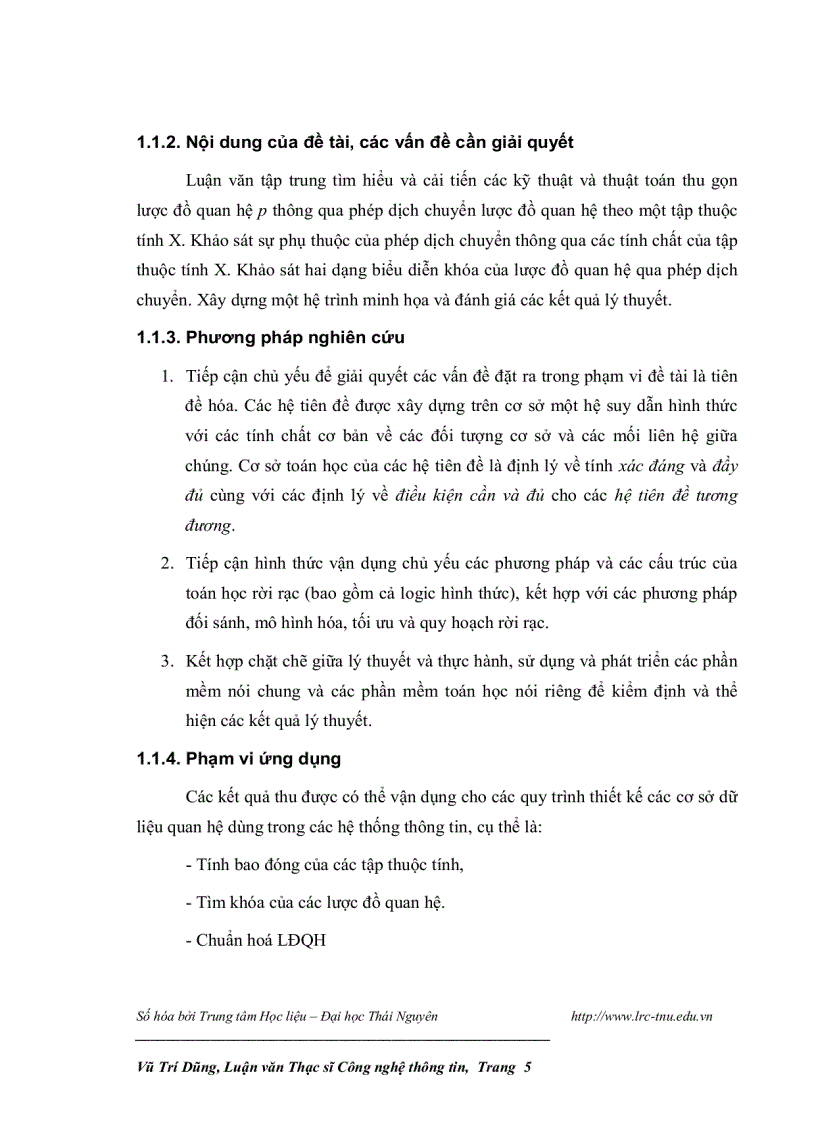 image for page Ứng dụng phép dịch chuyển lược đồ quan hệ trong cơ sở dữ liệu