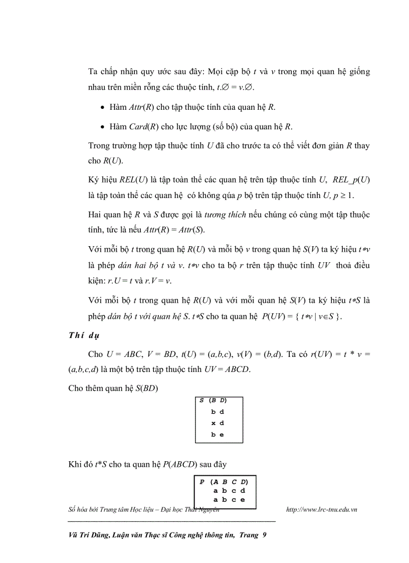 image for page Ứng dụng phép dịch chuyển lược đồ quan hệ trong cơ sở dữ liệu