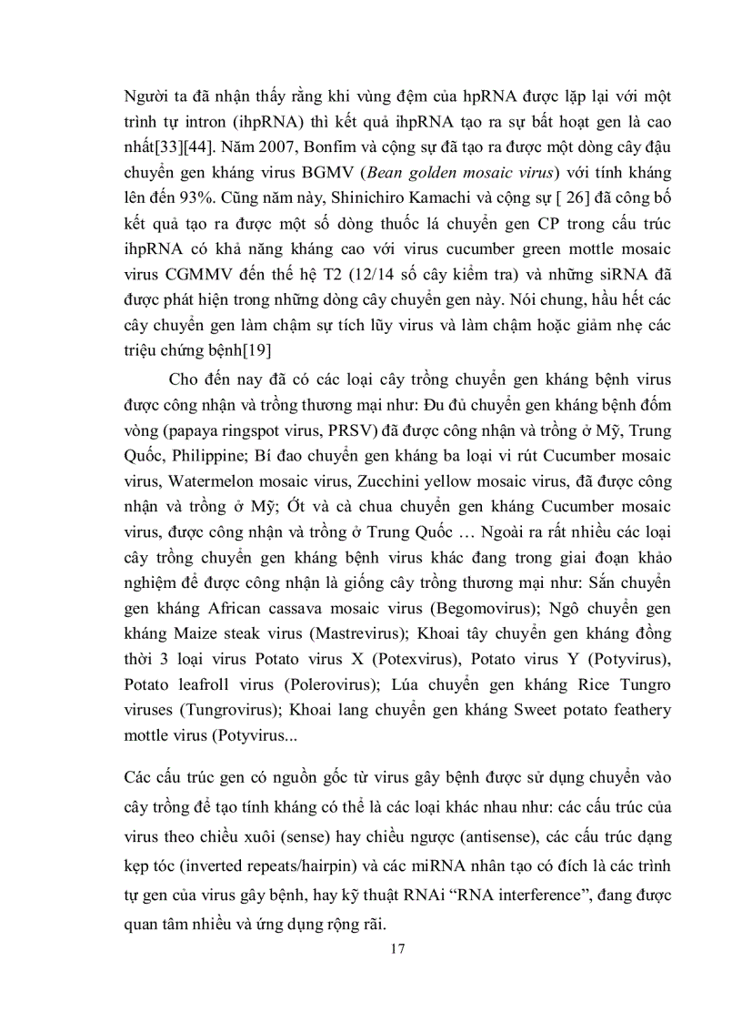 image for page Nghiên cứu quy trình chuyển gen vào giống thuốc lá C9 1 nhằm tạo cây thuốc lá chuyển gen kháng bệnh khảm lá