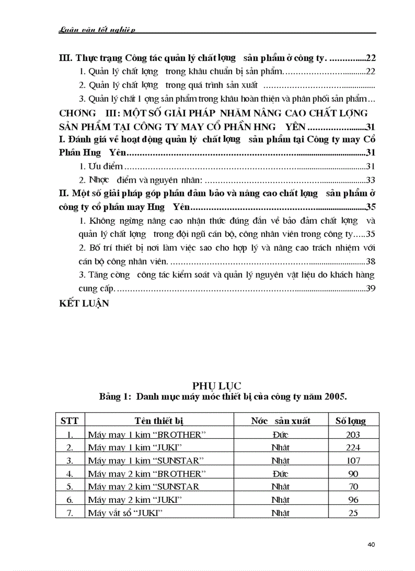 image for page Quản lý chất lượng sản phẩm ở Công ty cổ phần May Hưng Yên và một số giải pháp góp phần nâng cao chất lượng sản phẩm