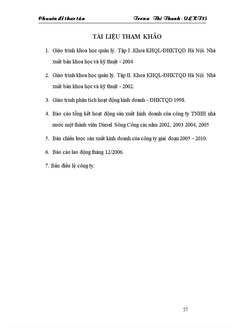 image for page Một số giải pháp nhằm hoàn thiện tổ chức bộ máy quản lý của Công ty TNHH nhà nước một thành viên Diesel Sông Công