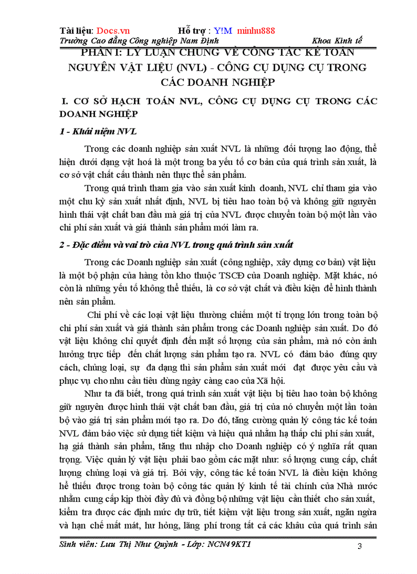 image for page Kế toán nguyên vật liệu tại Công ty TNHH MTV Xây dựng và Thương Mại Hải Long