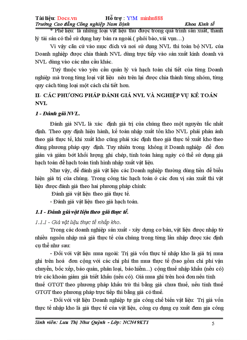 image for page Kế toán nguyên vật liệu tại Công ty TNHH MTV Xây dựng và Thương Mại Hải Long