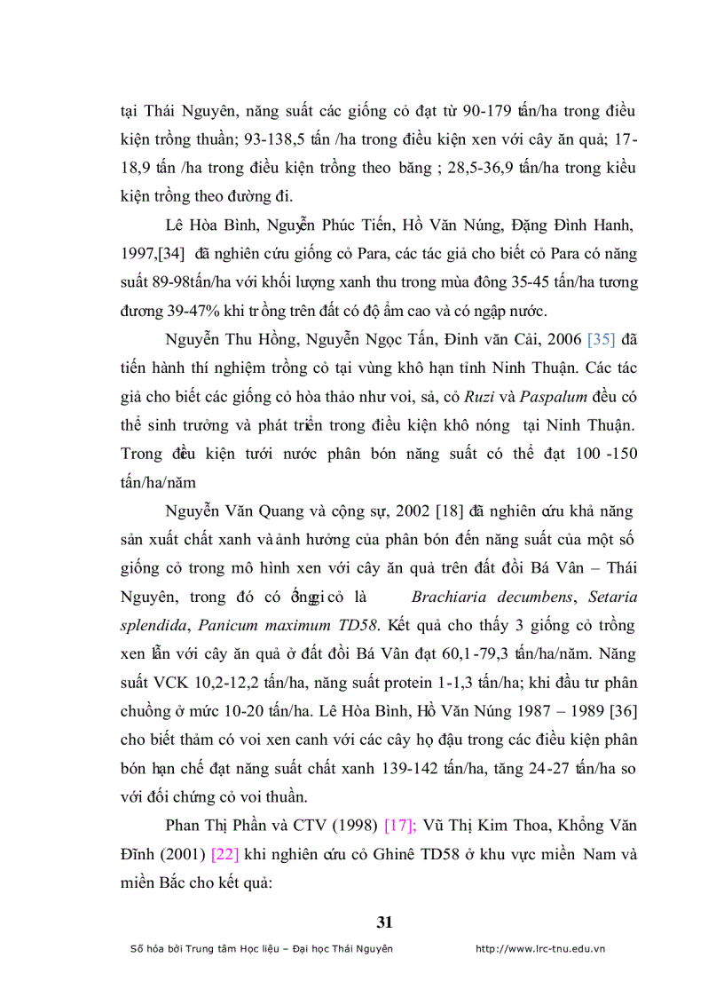 image for page Đánh giá khả năng thích nghi của một số loài cỏ trồng nhập nội trong qui trình thức ăn gia súc tại công ty giống bò sữa mộc châu