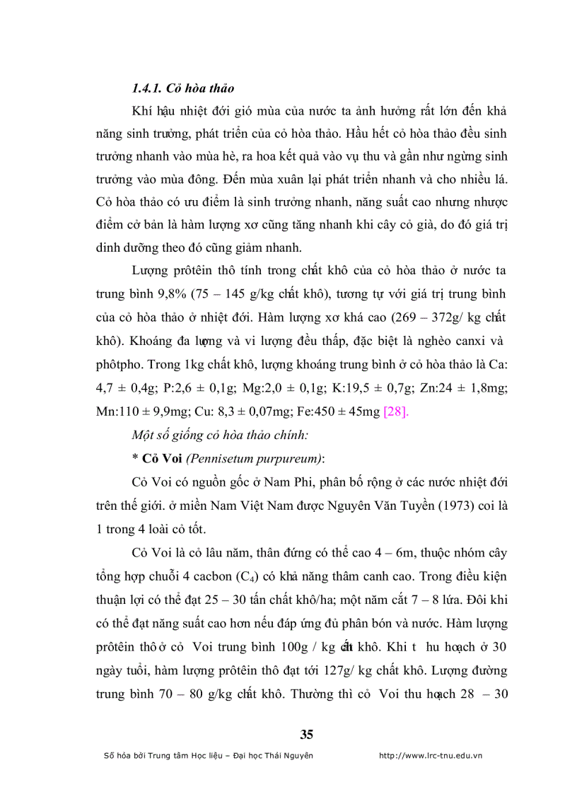 image for page Đánh giá khả năng thích nghi của một số loài cỏ trồng nhập nội trong qui trình thức ăn gia súc tại công ty giống bò sữa mộc châu