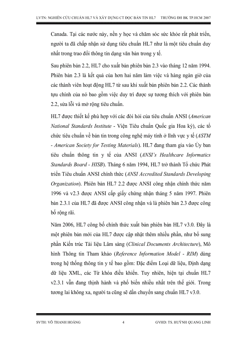 image for page Nghiên cứu chuẩn HL7 dùng trao đổi dữ liệu điện tử trong y khoa và xây dựng chương trình đọc bản tin HL7