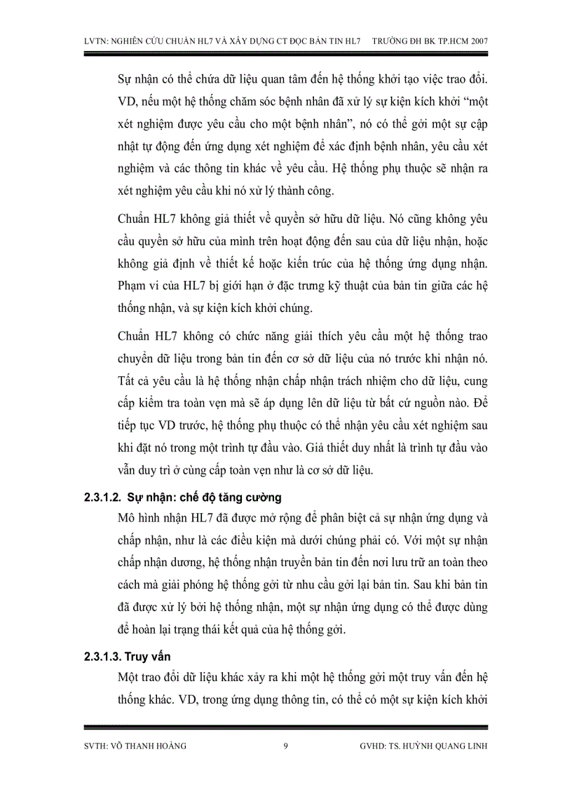 image for page Nghiên cứu chuẩn HL7 dùng trao đổi dữ liệu điện tử trong y khoa và xây dựng chương trình đọc bản tin HL7