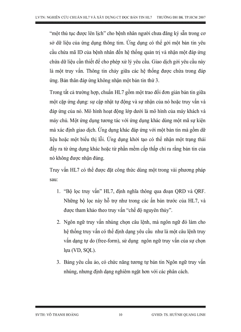 image for page Nghiên cứu chuẩn HL7 dùng trao đổi dữ liệu điện tử trong y khoa và xây dựng chương trình đọc bản tin HL7