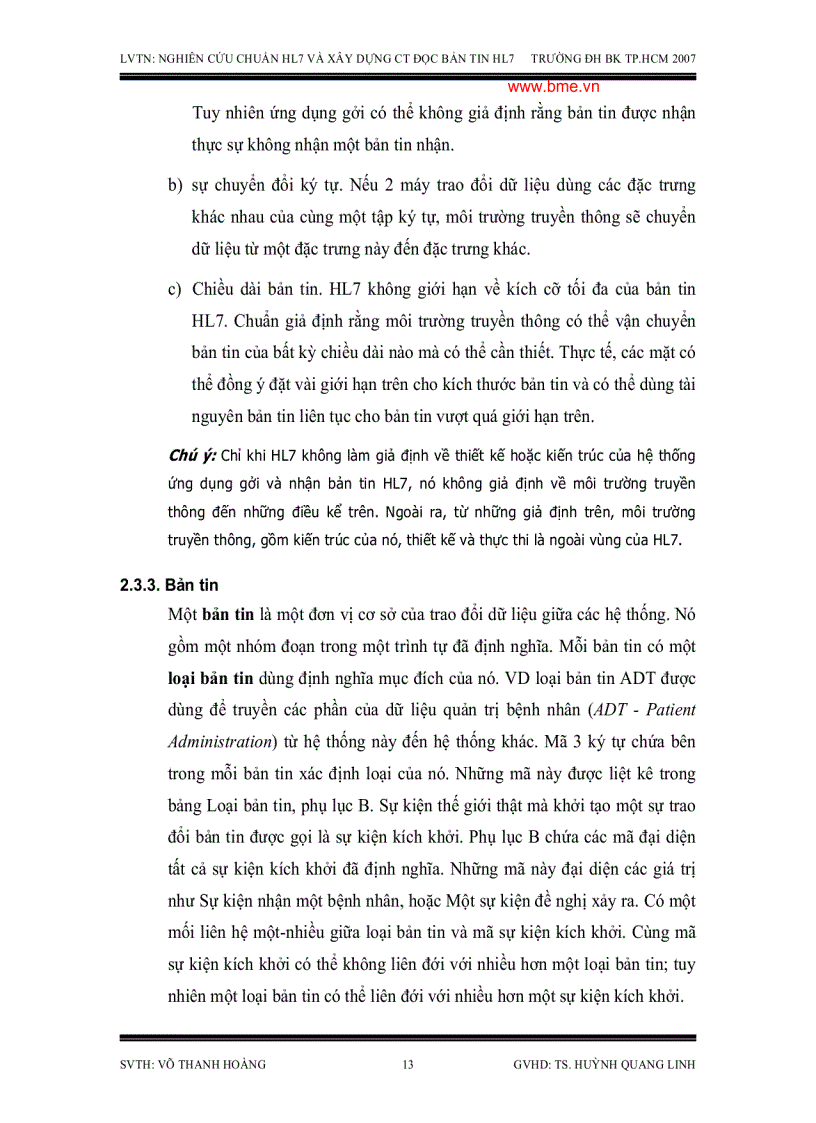 image for page Nghiên cứu chuẩn HL7 dùng trao đổi dữ liệu điện tử trong y khoa và xây dựng chương trình đọc bản tin HL7