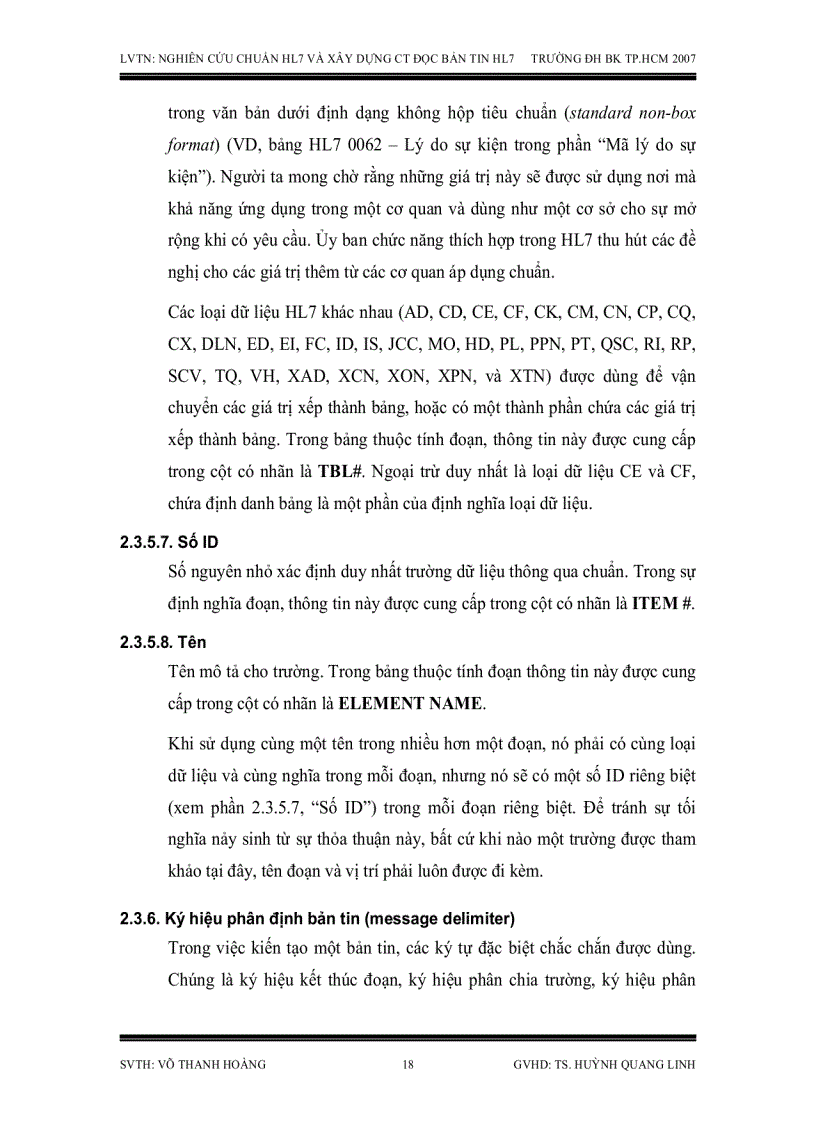 image for page Nghiên cứu chuẩn HL7 dùng trao đổi dữ liệu điện tử trong y khoa và xây dựng chương trình đọc bản tin HL7