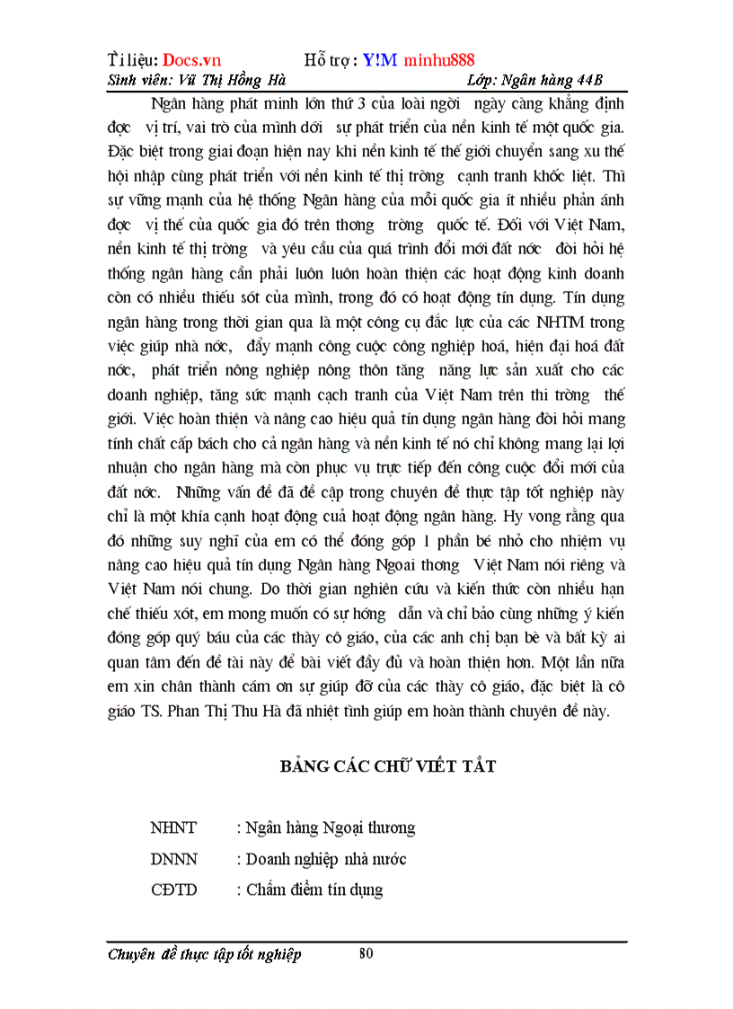 image for page Chấm điểm tín dụng các doanh nghiệp tại Ngân hàng ngoại thương Việt Nam