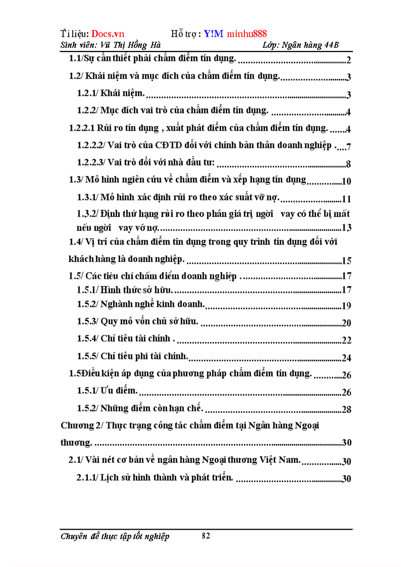 image for page Chấm điểm tín dụng các doanh nghiệp tại Ngân hàng ngoại thương Việt Nam