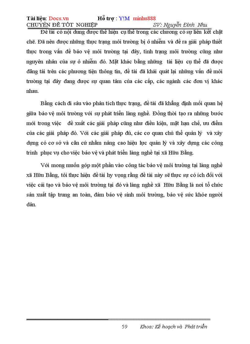 image for page Thực trạng và các giải pháp giải quyết ô nhiễm môi trường làng nghề xã Hữu Bằng