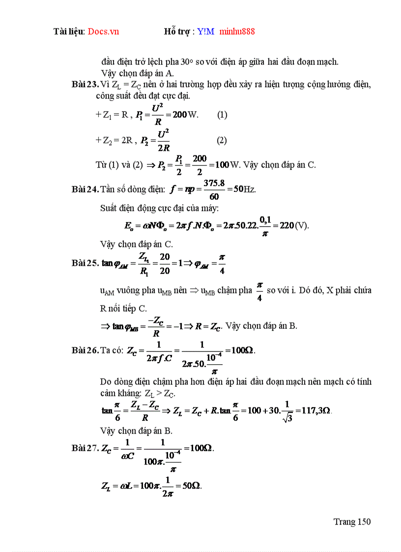 image for page Lựa chọn hệ thống bài tập hướng dẫn giải và giải bài tập vật lý Chương Dòng điện xoay chiều Lớp 12 Chương trình nâng cao