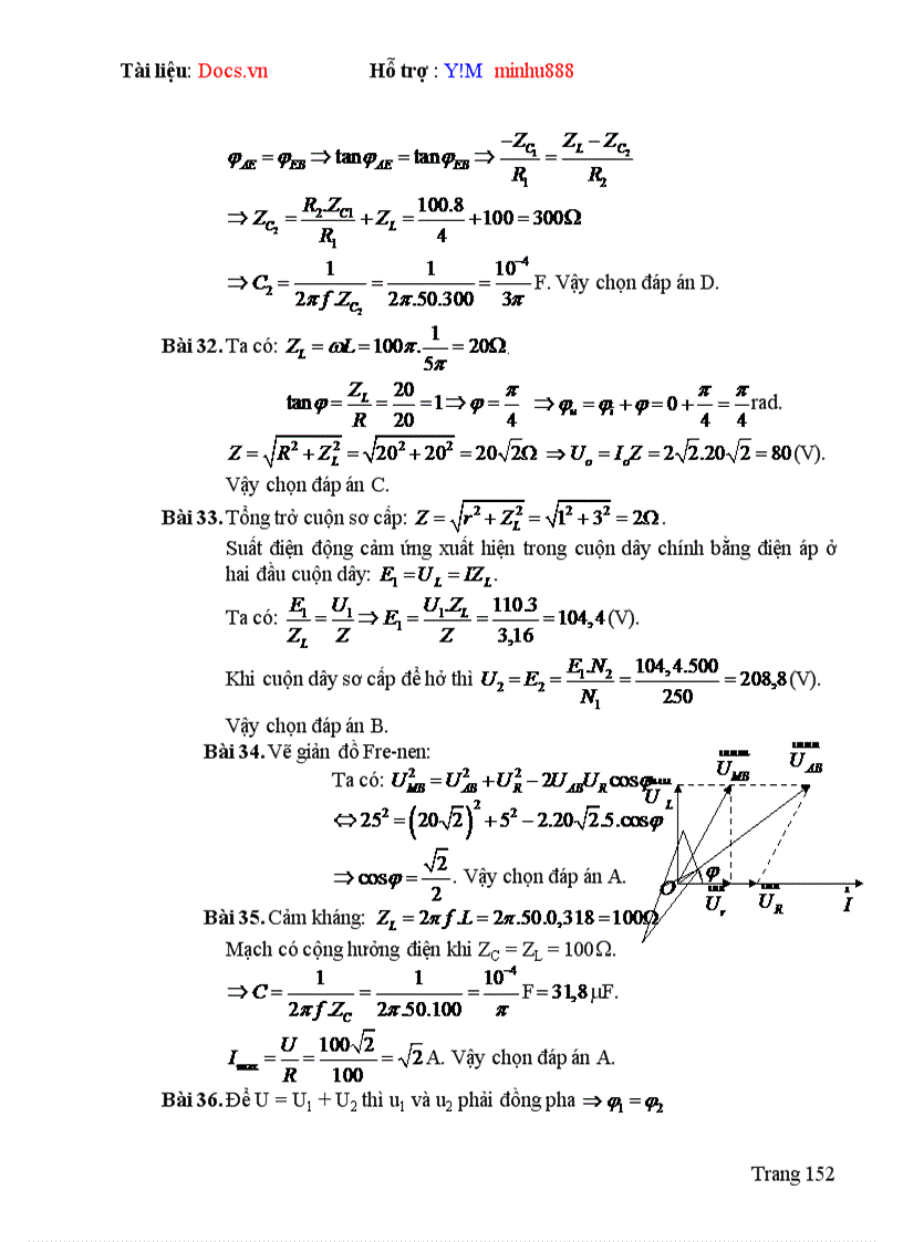 image for page Lựa chọn hệ thống bài tập hướng dẫn giải và giải bài tập vật lý Chương Dòng điện xoay chiều Lớp 12 Chương trình nâng cao