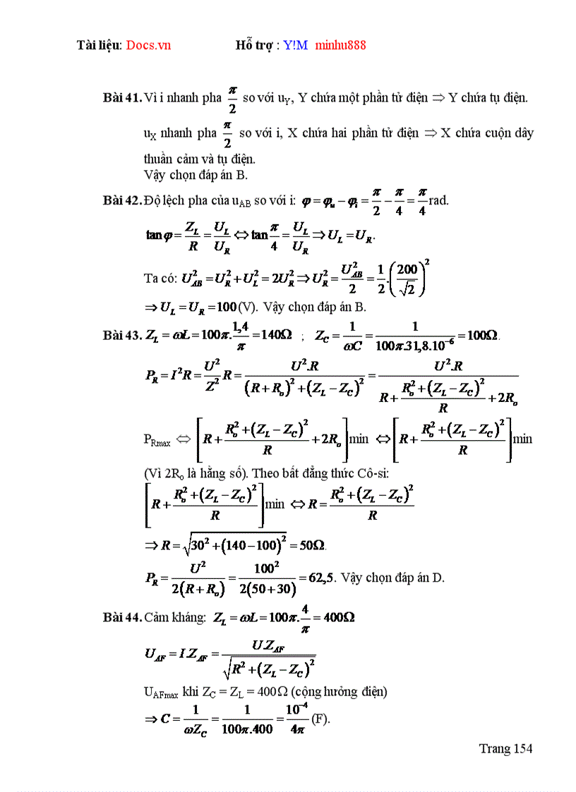 image for page Lựa chọn hệ thống bài tập hướng dẫn giải và giải bài tập vật lý Chương Dòng điện xoay chiều Lớp 12 Chương trình nâng cao