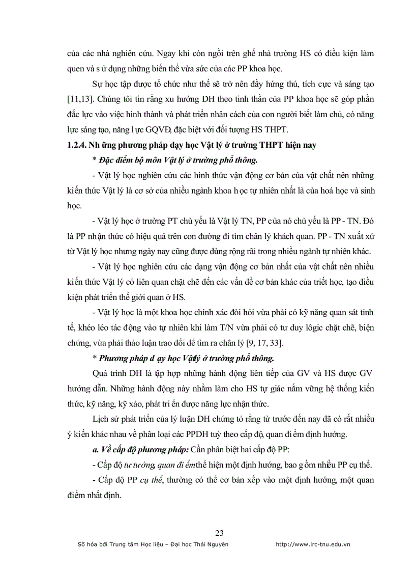 image for page Lựa chọn và phối hợp các phương pháp dạy học tích cực nhằm tăng cường tính tích cực nhận thức của học sinh