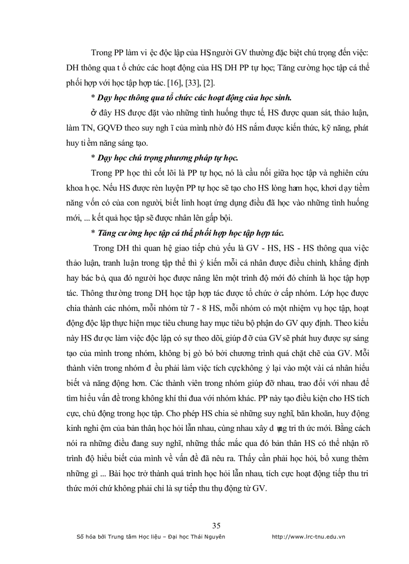 image for page Lựa chọn và phối hợp các phương pháp dạy học tích cực nhằm tăng cường tính tích cực nhận thức của học sinh