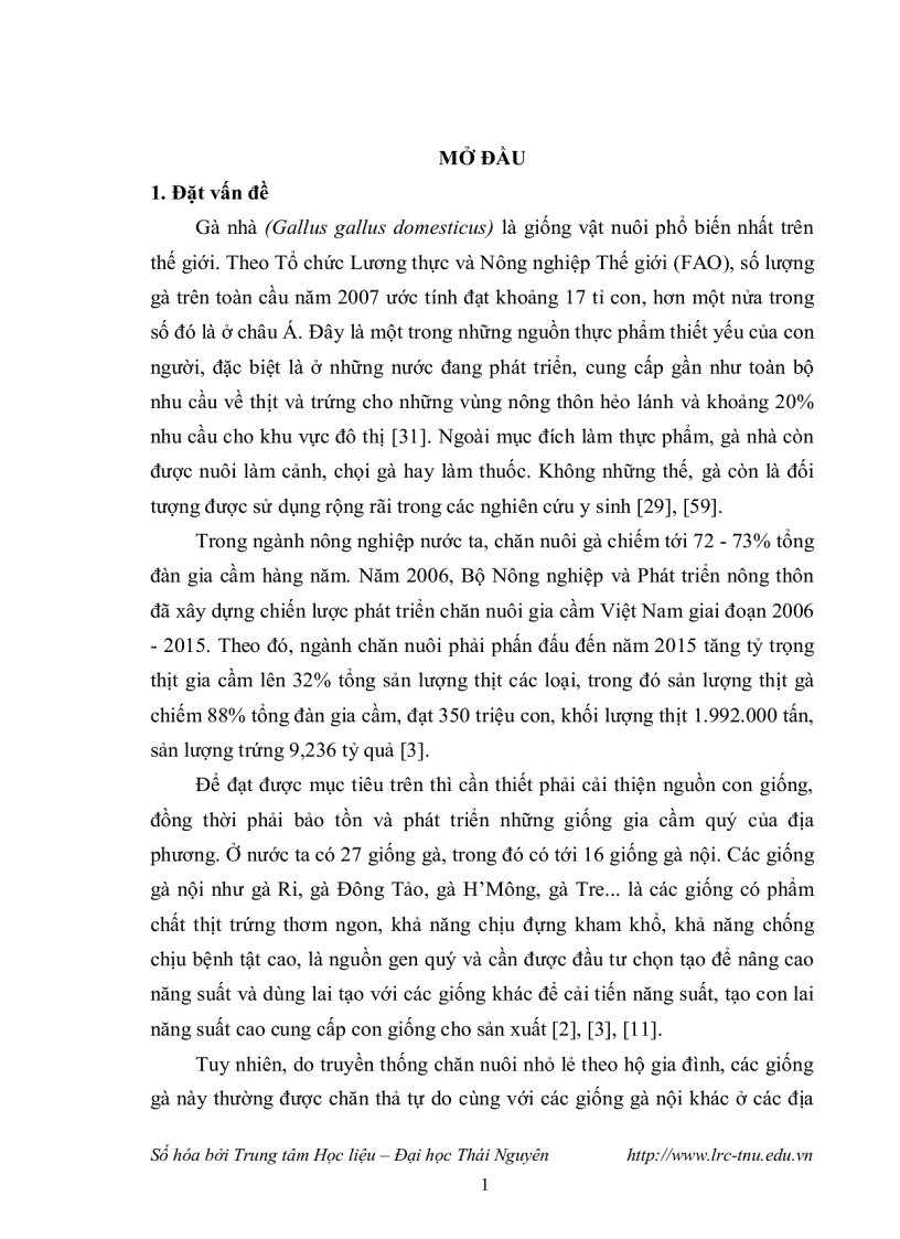 image for page Nghiên cứu đa hình trình tự vùng điều khiển d loop hệ gen ty thể của gà ri gà đông tảo và gà tre