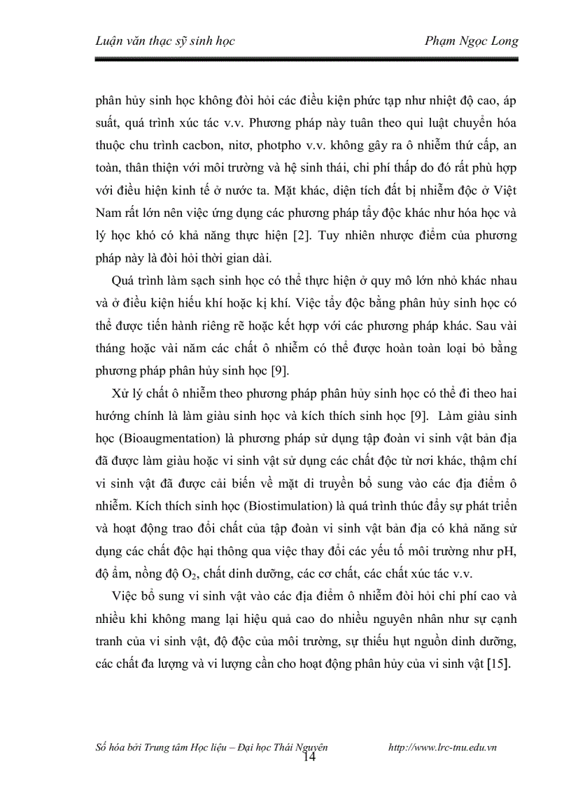 image for page Nghiên cứu khả năng phân hủy 2 4 5 t và đặc điểm phân loại của chủng vi khuẩn phân lập từ các bioreactor xử lý đất nhiễm chất diệt cỏ dioxin