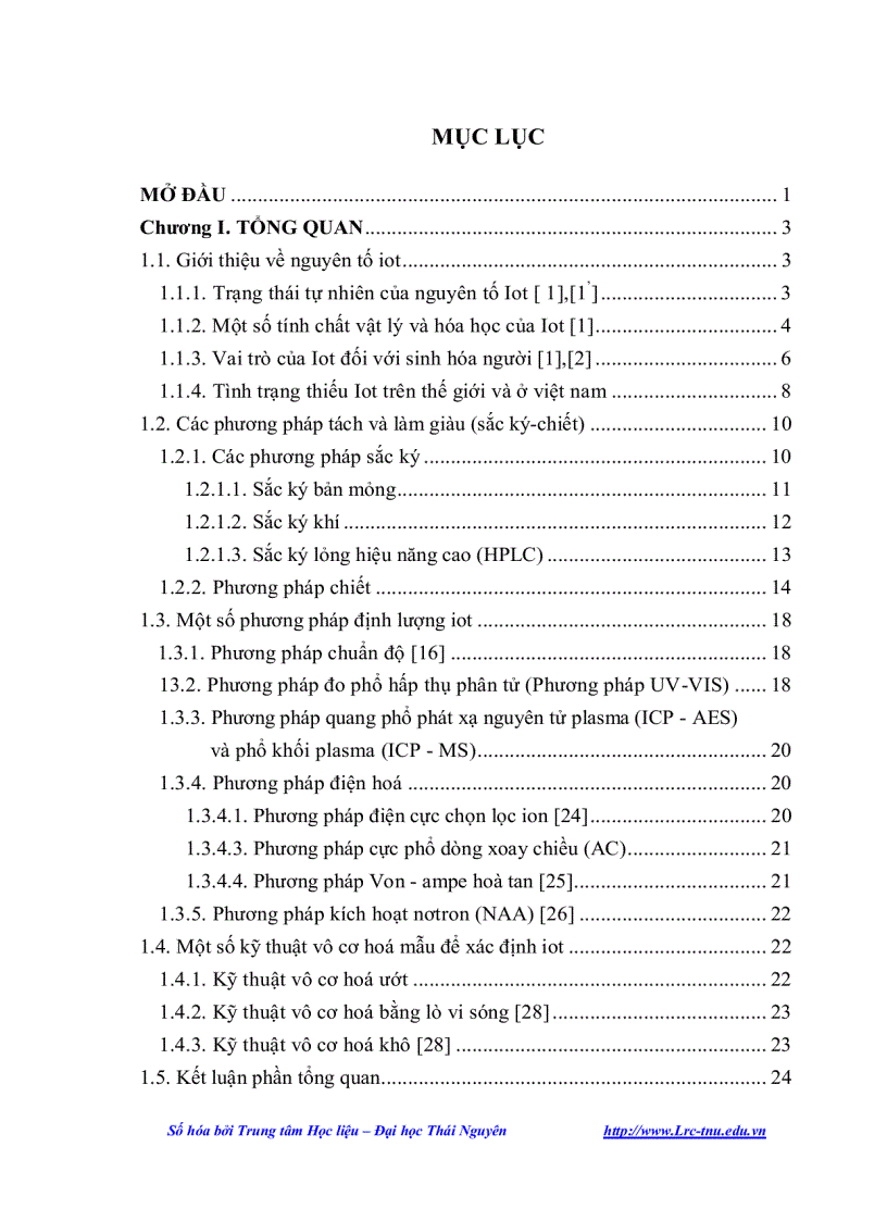image for page Nghiên cứu phương pháp phân tích vi lượng iot trong các đối tượng môi trường