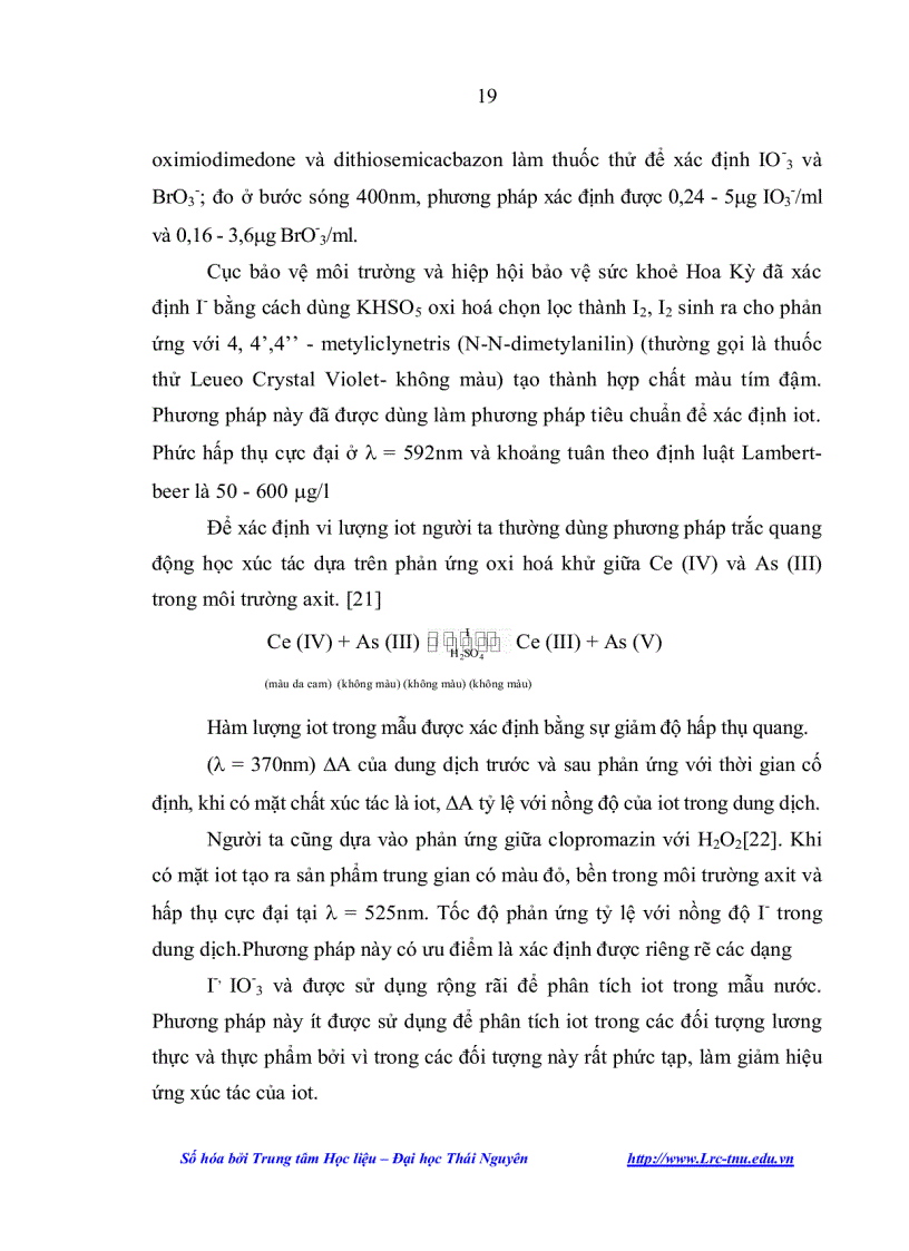 image for page Nghiên cứu phương pháp phân tích vi lượng iot trong các đối tượng môi trường