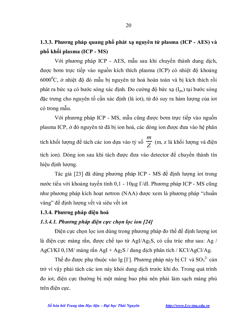 image for page Nghiên cứu phương pháp phân tích vi lượng iot trong các đối tượng môi trường