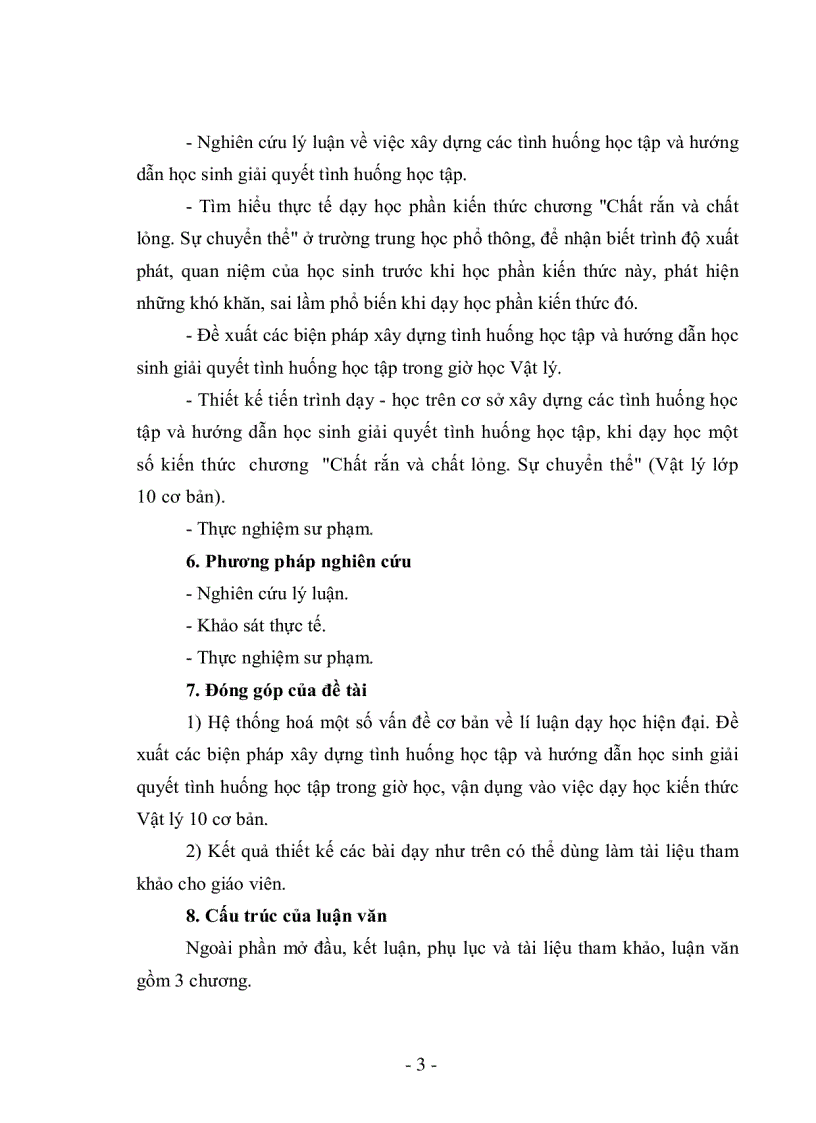 image for page Nghiên cứu xây dựng tình huống học tập và hướng dẫn học sinh giải quyết tình huống học tập khi dạy học về chương chất rắn và chất lỏng Sự chuyển thể