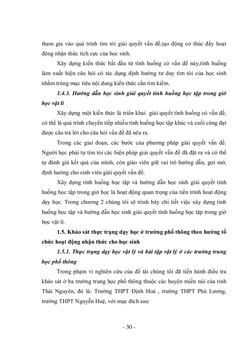 image for page Nghiên cứu xây dựng tình huống học tập và hướng dẫn học sinh giải quyết tình huống học tập khi dạy học về chương chất rắn và chất lỏng Sự chuyển thể