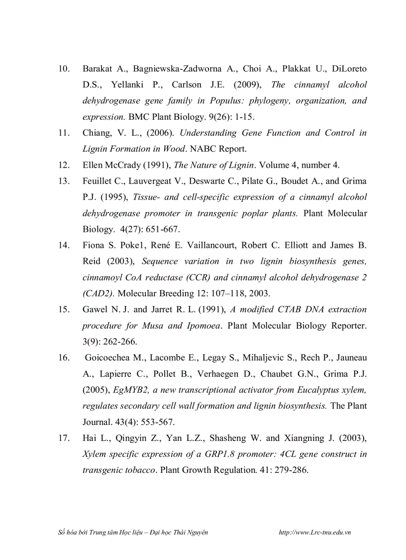 image for page Phân lập promoter của gen mã hóa cho enzyme cinnamyl alcohol dehydrogenase cad và thiết kế vector chuyển gen mang đoạn gen mã hóa cho enzyme cinnamo