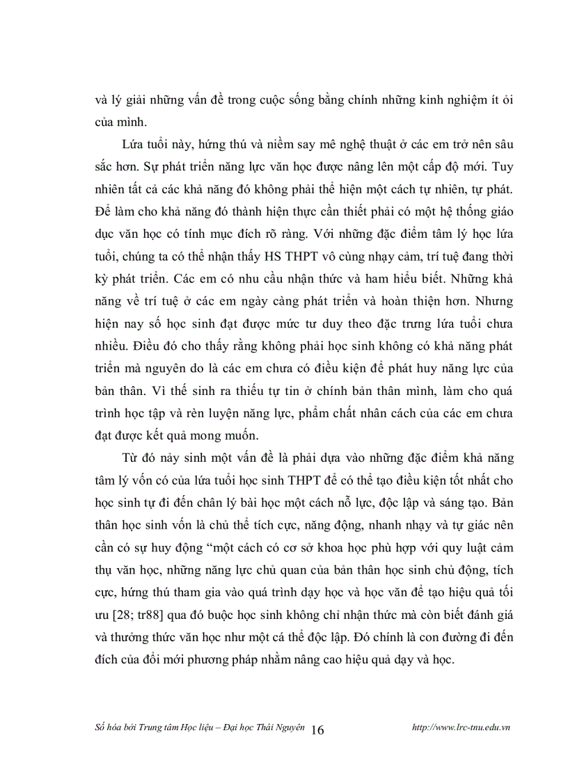 image for page Những biện pháp tích cực hoá hoạt động của học sinh trung học phổ thông trong giờ văn học sử