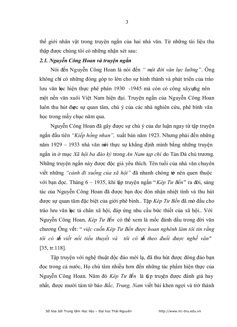 image for page Phân tích Hệ thống nhân vật trong truyện ngắn Nguyễn Công Hoan và Sekhov