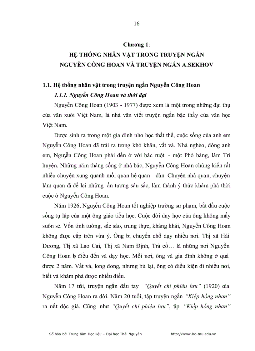 image for page Phân tích Hệ thống nhân vật trong truyện ngắn Nguyễn Công Hoan và Sekhov