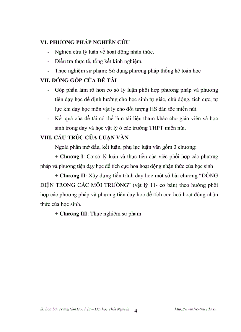 image for page Phối hợp các phương pháp và phương tiện dạy học nhăm tích cực hoá hoạt động nhận thức của học sinh thpt miền núi khi dạy chương dòng điện trong các m