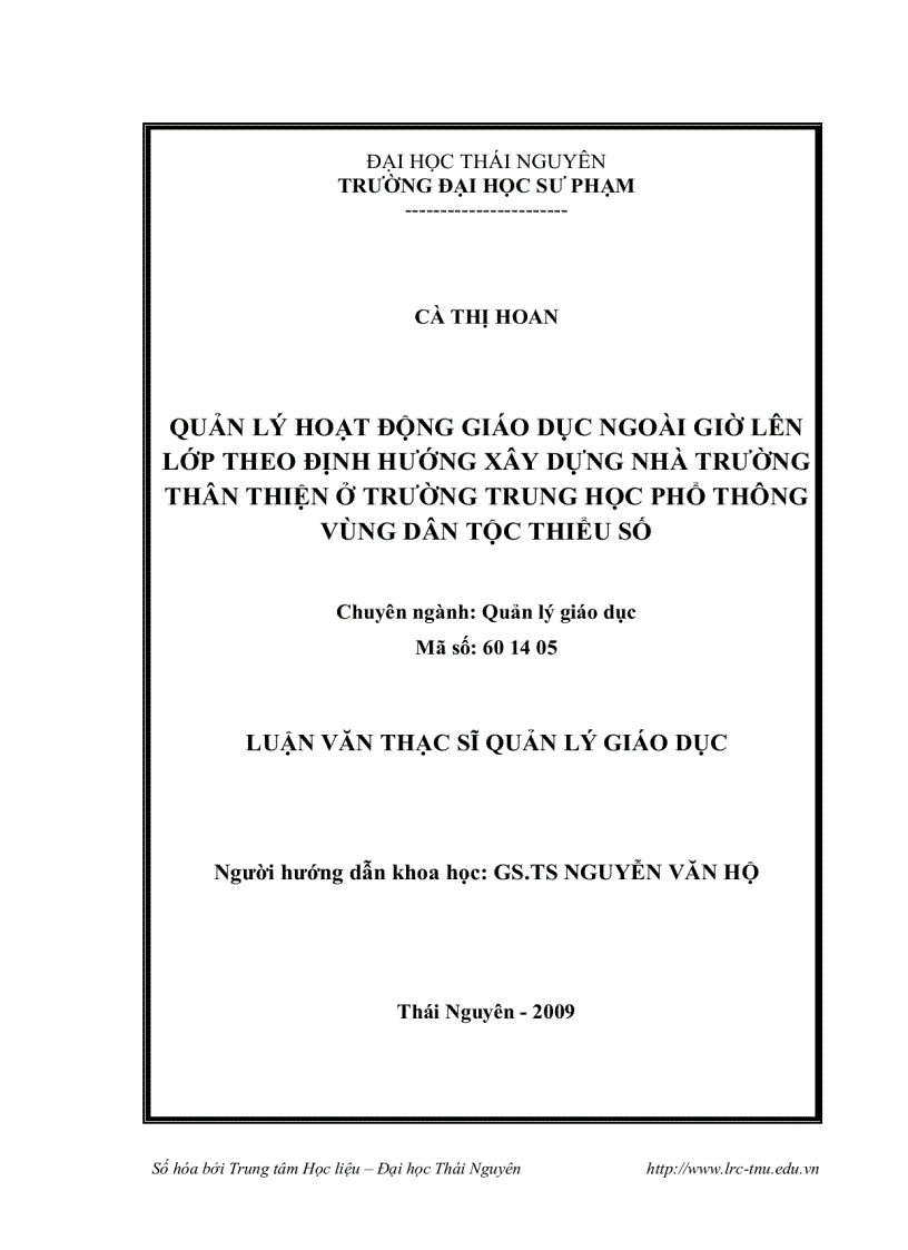 image for page Quản lý hoạt động giáo dục ngoài giờ lên lớp theo định hướng xây dựng nhà trường thân thiện ở trường trung học phổ thông vùng dân tộc thiểu số