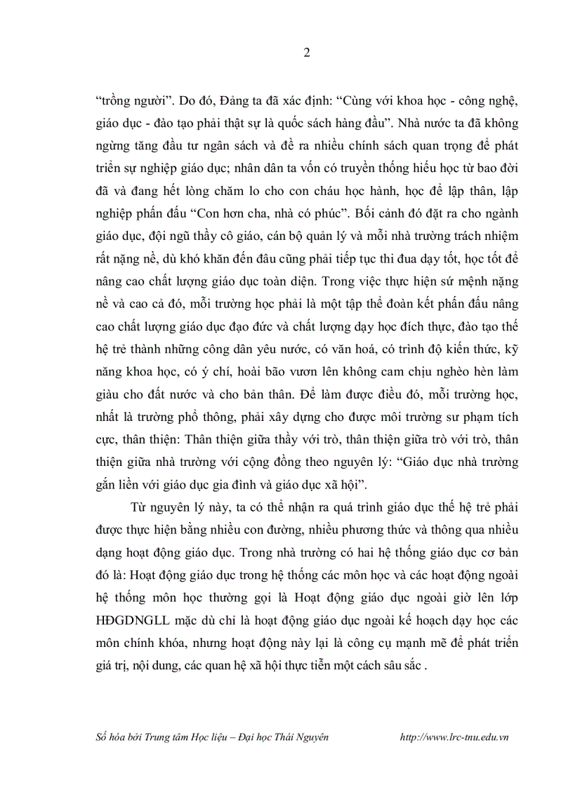 image for page Quản lý hoạt động giáo dục ngoài giờ lên lớp theo định hướng xây dựng nhà trường thân thiện ở trường trung học phổ thông vùng dân tộc thiểu số
