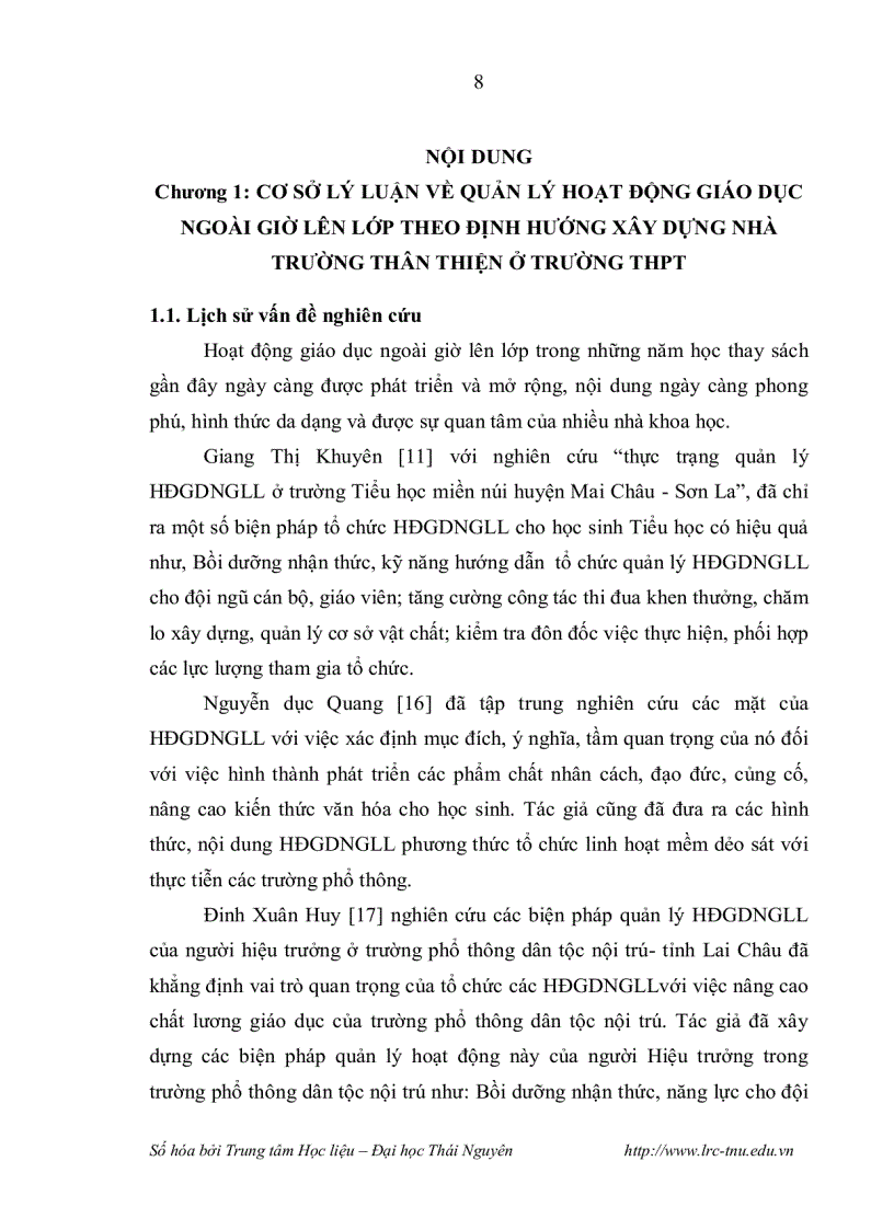 image for page Quản lý hoạt động giáo dục ngoài giờ lên lớp theo định hướng xây dựng nhà trường thân thiện ở trường trung học phổ thông vùng dân tộc thiểu số