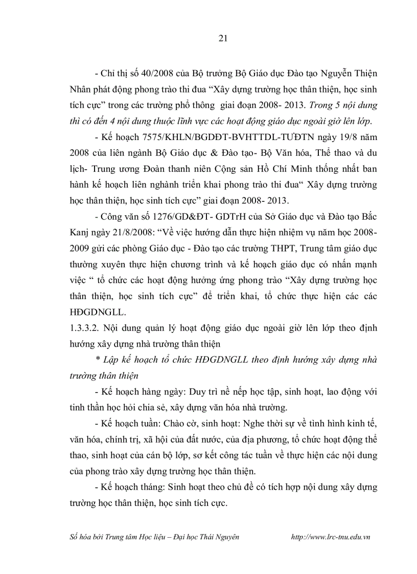 image for page Quản lý hoạt động giáo dục ngoài giờ lên lớp theo định hướng xây dựng nhà trường thân thiện ở trường trung học phổ thông vùng dân tộc thiểu số