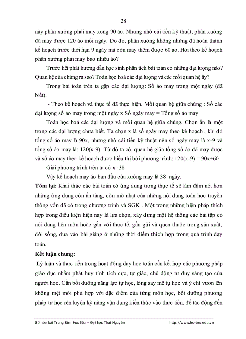 image for page Tăng cường vận dụng các bài toán có nội dung thực tiễn vào dạy môn toán đại số nâng cao 10 thpt