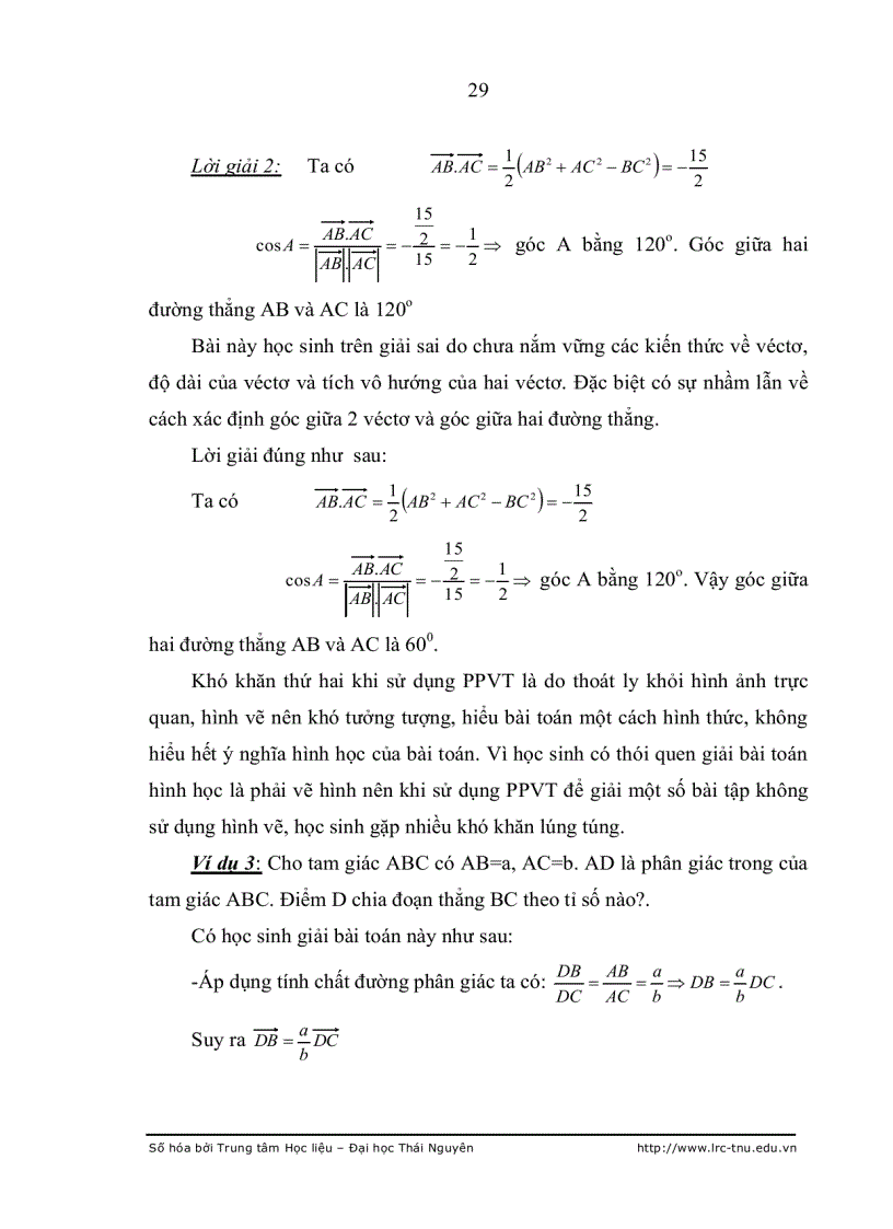 image for page Rèn luyện kỹ năng giải toán cho học sinh bằng phương pháp véctơ trong chương trình hình học 10
