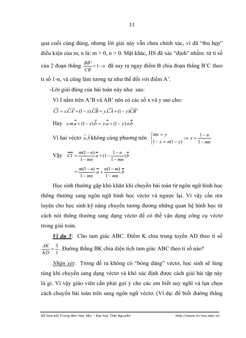 image for page Rèn luyện kỹ năng giải toán cho học sinh bằng phương pháp véctơ trong chương trình hình học 10
