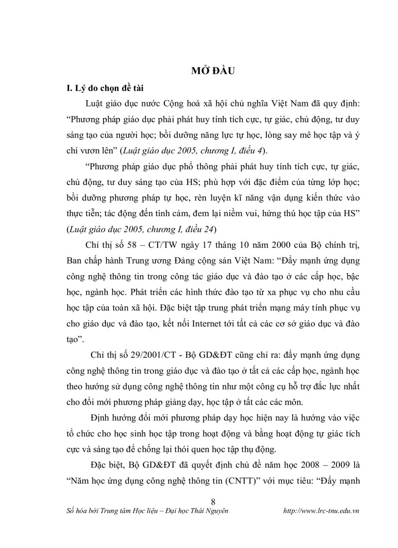image for page Thiết kế hoạt động có ứng dụng công nghệ thông tin trong dạy học một số chủ đề môn toán ở trường thpt