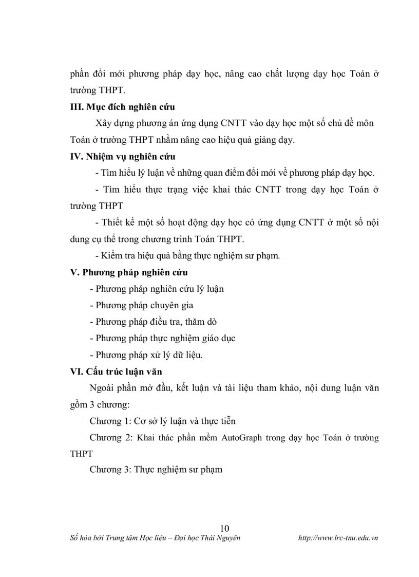 image for page Thiết kế hoạt động có ứng dụng công nghệ thông tin trong dạy học một số chủ đề môn toán ở trường thpt